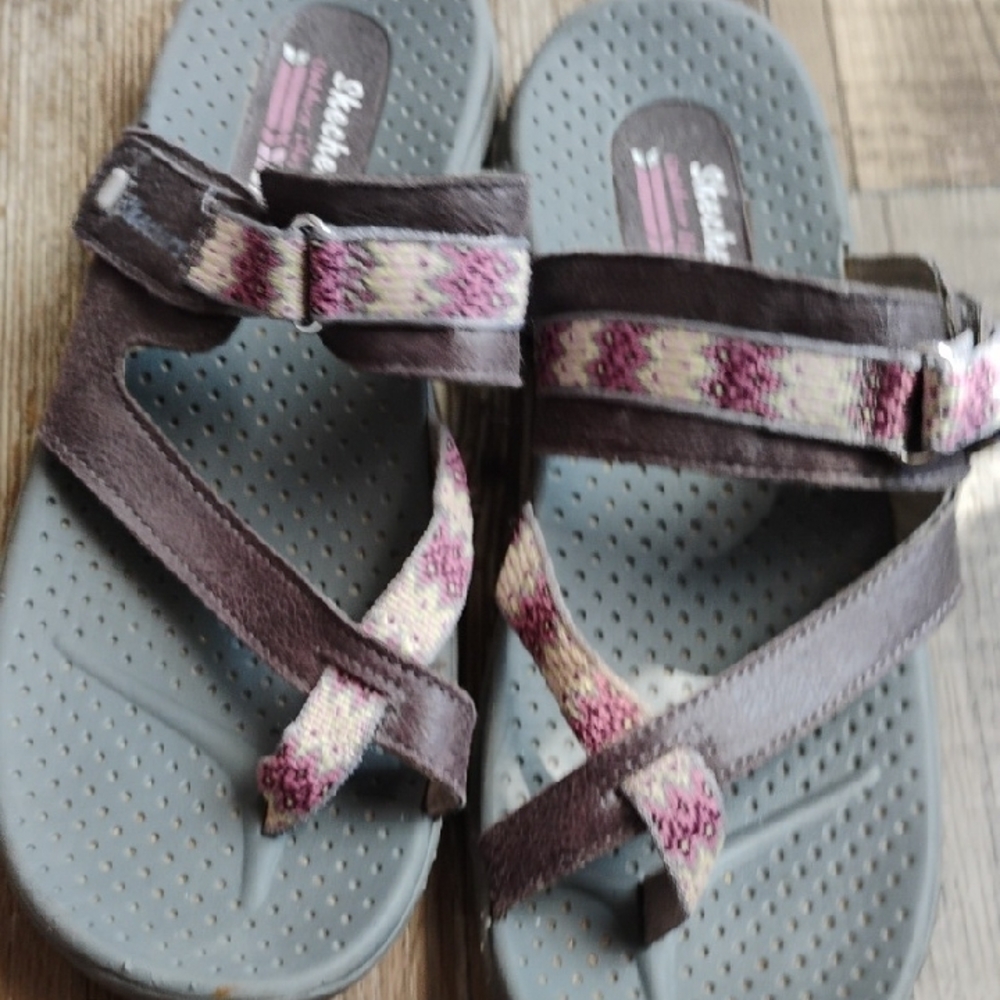 Skechers Gray and Pink Casual Sandals - Picture 6 of 10